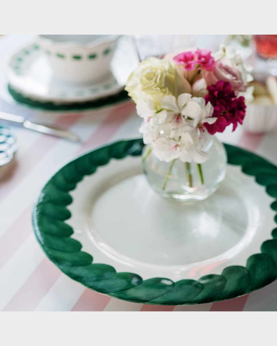 Lisbon Green Brushstroke Round Platter